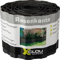 X-Clou Rasenkante 1056623, Kunststoff, anthrazit, Länge 9 m, Höhe 10 cm