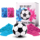 Gender Reveal Fussball mit Pulver, Gender Reveal Fußball Explodiert Blau oder Rosa Pulver für Jungen oder Mädchen Überraschung Geschlecht Verkünden (Pack)