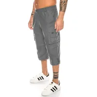 Kendindza Collection Cargobermudas Bermuda Shorts Herren Kurze Hose 3/4 Hose Cargo Taschen abnembare Beine kurze Hose Herren Cargoshorts Sommer grau XXXL