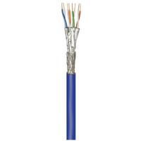 Goobay 91893 "CAT 7A+ Netzwerkkabel, S/FTP (PiMF), 100m Blau/Schwarz