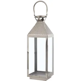 Beliani Laterne Edelstahl 18 x 55 x 18 cm 1 Stück silber