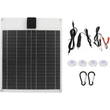 20w 5v 12v Dual-ausgang Monokristallines Solarpanel Stromgenerator-batterieladegerät-set Für Auto, Wohnmobil, Boot, Anhänger, Weiß.