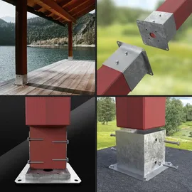 SOTech Bodenanker zum Aufschrauben vierkant 80 x 80 mm Feuerverzinkt
