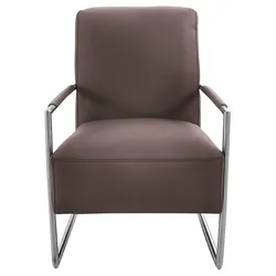 K+W Komfort & Wohnen Cocktailsessel, mit bezogenen Armlehnen, Gestell in Metall Edelstahloptik K+W Komfort & Wohnen darkbrown