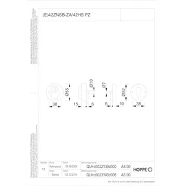 HOPPE Schutzrosettenpaar E42ZNSB-ZA/42HS VA F69 rd.m.ZA S.15mm HOPPE