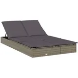 vidaXL Sonnenliege 200 x 130 x 30 cm Grau