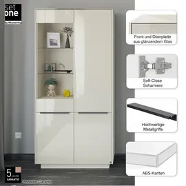 Set One by Musterring Standvitrine Reno 92 x 42 x 193 cm Braun