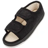 XGOPTS Orthopädische Hausschuhe Damen Herren Senioren Schuhe mit klettverschluss Verstellbare Reha Sandale Stretch Unisex Rutsch Fußpflegeschuhe Schwarz 41-42 - 42/43 EU