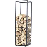 [en.casa] Kaminholzregal Tornved Metall 35 x 35 x 120 cm Schwarz