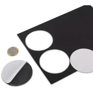 6 Stück Magnetplättchen selbstklebend (magnets4you) | rund Ø 60 mm | Magnet-Plättchen | runde Magnetfolien | Magnetscheiben