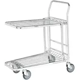 Kongamek Einkaufswagen mit 2 Böden Klappbar 860x530x1010mm Gummi 300kg, Tragkraft Ohne Bremse