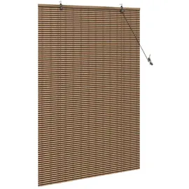vidaXL Fensterjalousie Geometrisch Braun 110 x 160 cm Bambus