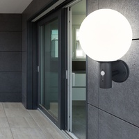 Außenleuchte Wandlampe Fassadenleuchte Bewegungsmelder E27 Glaskugel Edelstahl