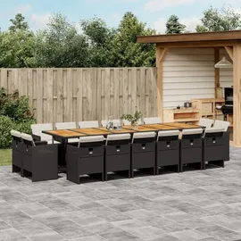 vidaXL Garten-Essgruppe 17-tlg. Schwarz