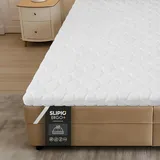 SLIPIO Matratzentopper 180x200 cm | 5 cm Höhe | Ergo+ orthopädischer Komfortschaum | Waschbar & Hypoallergen | Mattress Topper 180x200