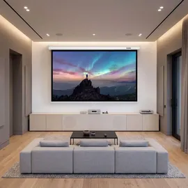 Tectake tectake® Beamer-Leinwand für 4K HD, Ultra HD und Full HD, Gain-Faktor 1.0 ausziehbares Gewebetuch, faltenfrei, Format 16:9, 84“