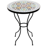 Marokkanischer Mosaiktisch orientalischer Tisch Bistrotisch Gartentisch 60cm Lis