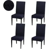 4er-set Stuhlhussen, Universelle Stretch-esszimmerstuhlhussen, Stuhlhussen Für Hochzeiten, Private Feiern, Dunkelblau - Crezuo