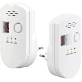 VisorTech Steckdosen-Multi-Gasmelder Weiß 2er-Set