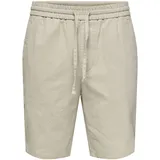 Only & Sons Shorts, Leinenanteil, Gummibund, für Herren, 261395 BEIGE, S
