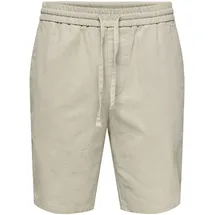 Only & Sons Shorts, Leinenanteil, Gummibund, für Herren, 261395 BEIGE, S