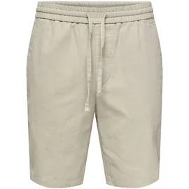 Only & Sons Shorts, Leinenanteil, Gummibund, für Herren, 261395 BEIGE, S