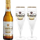 Radeberger Premium Pils Bier 0,33l (4,8% Vol) + 2x Gläser Pokalgläser -[Enthält - 700 ml