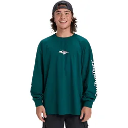 Langarmshirt QUIKSILVER "Mercury Old English", Herren, Gr. S, grün (botanical garden), 100% Baumwolle, Langarm, Shirts