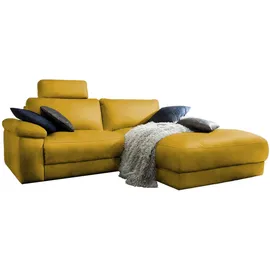 KAWOLA Ecksofa motorischer Relaxfunktion LOLA Gold Webstoff Relaxfunktion