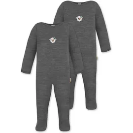 normani Outdoor Sports 2er Pack Baby Merino Strampler „Levin" in Anthrazit | Gr.: 62