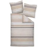 JANINE Palermo Gestreift Beige 135 x 200 cm + 80 x 80 cm