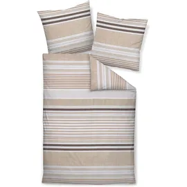 JANINE Palermo Gestreift Beige 135 x 200 cm + 80 x 80 cm