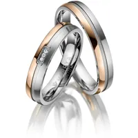 Partnerring MARRYA "Titan Ringe Trauringe Eheringe Partnerringe" Gr. 74, gold (herren ring, gold, silber), Fingerringe, Damen, 74, Titan