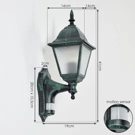 hofstein Wandleuchte mit Bewegungsmelder (E27)  - Schwarz/Grün
