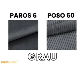 dein schlaf 24 BOXBETT DARO 140/200 in Velour/Cord Dunkelgrau - Marine