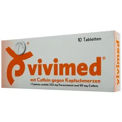 Vivimed mit Coffein gegen Kopfschmerzen, Schmerztabletten mit Paracetamol 10 St Tabletten