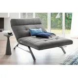 KAWOLA Liege AMERIVA Sessel Relaxliege Maxi Velvet grau Fuß chrome