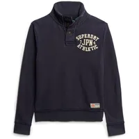 Superdry Vintage Athletic Henley Sweatshirt Eclipse Navy L