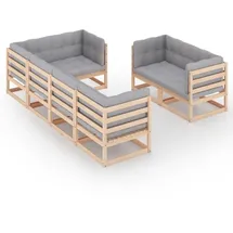 vidaXL Garten-Lounge-Set 7-tlg. grau