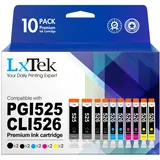 LXTEK PGI-525 CLI-526 Tintenpatrone Kompatibel für Canon Druckerpatronen 525 526 für Canon MG5350 Druckerpatronen für Canon PIXMA MG5150 MG5250 IX6550 MX885 MX715 MG6150 (10er-Pack)