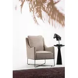Ohrensessel Sessel Sitzer Cocktailsessel Stoff Wohnzimmer Modern Beige
