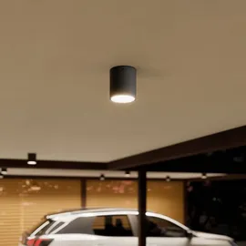 LUCANDE Meret (spritzwassergeschützt (Modern) in Schwarz aus Aluminium 1-flammig