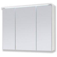Aileenstore Badmöbel Spiegelschrank DUO 80 mit LED Beleuchtung Weiß