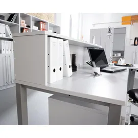 Hammerbacher Schreibtisch nussbaum rechteckig, 4-Fuß-Gestell silber 120,0 x 80,0 cm