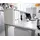 Hammerbacher Schreibtisch nussbaum rechteckig, 4-Fuß-Gestell silber 120,0 x 80,0 cm