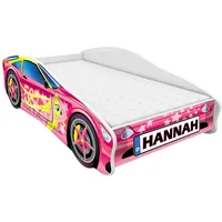 ACMA Kinderbett Autobett Auto Junior mit Lattenrost und Matratze 140x70 160x80 180x80 (140x70, 8 + Name)