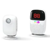 PILSAMAS 300m Kabelloser Funk Bewegungsmelder mit Digitalem Zonen-Display & Akku - Durchgangsmelder Alarm für Geschäft, Haus, Wohnmobil, Durchgangs, als Türklingel, Katzenklingel & für Senioren