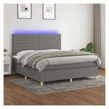 vidaXL Boxspringbett 180 x 200 cm Dunkelgrau