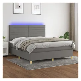 vidaXL Boxspringbett 180 x 200 cm Dunkelgrau
