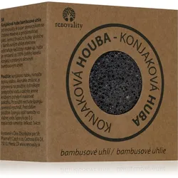 Renovality Konjac mushroom bamboo charcoal Reinigungsschwamm für unreine Haut 7x4 cm